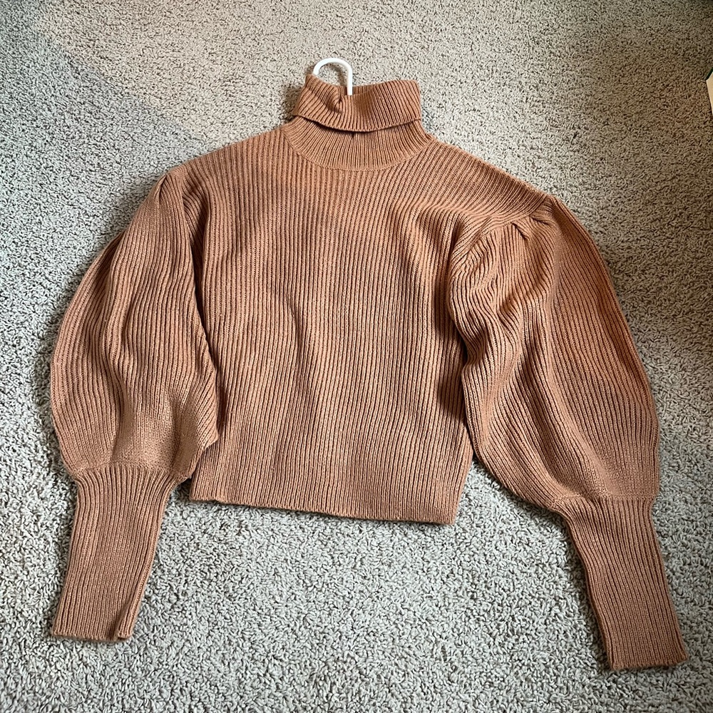 Nasty Gal Puffer Sleeve Turtleneck Sweater
